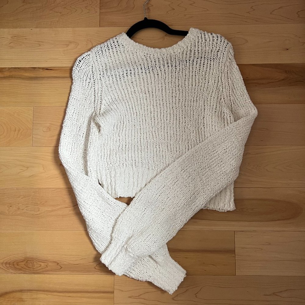 Sunday Best White Knit Sweater Small
